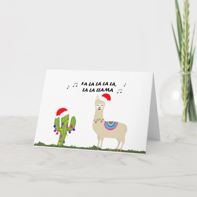 Cartes Pour Fêtes Annuelles Llama de Noël (Devant)