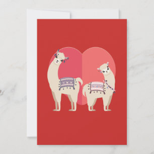 Cartes Pour Fêtes Annuelles Llama et Alpaca avec amour