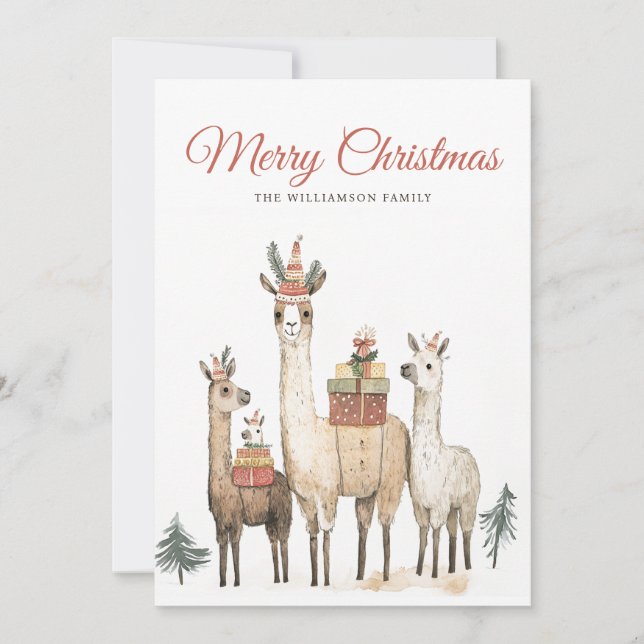 Cartes Pour Fêtes Annuelles Llama Love Christmas Holiday Card (Devant)