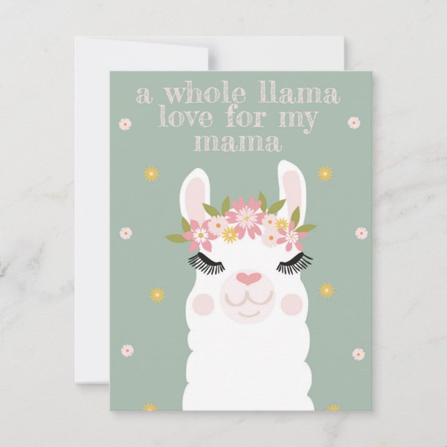 Cartes Pour Fêtes Annuelles LLama Mama (Devant)