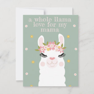 Cartes Pour Fêtes Annuelles LLama Maman