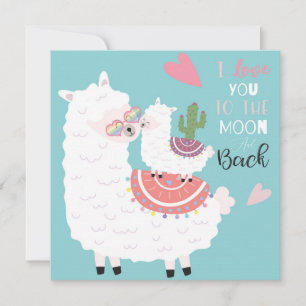 Cartes Pour Fêtes Annuelles Llamas mignons