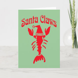 Cartes Pour Fêtes Annuelles Lobster écrevisse Père Noël Claws