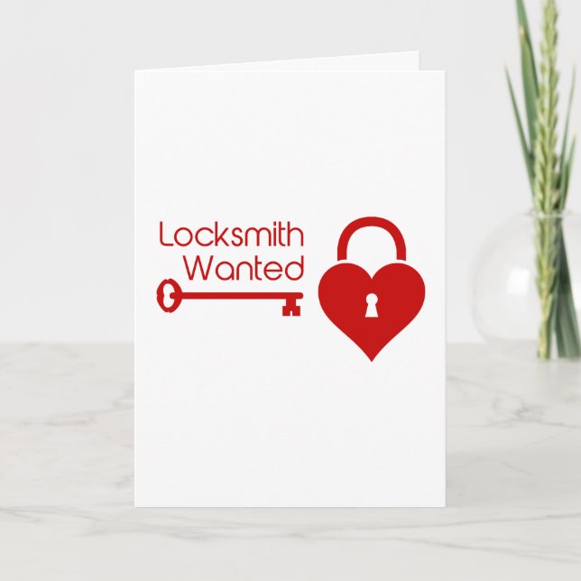 Cartes Pour Fêtes Annuelles Locksmith Recherché Valentine's Day Heart Lock (Devant)
