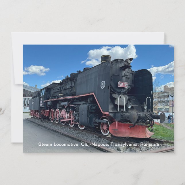 Cartes Pour Fêtes Annuelles Locomotive à vapeur, Cluj-Napoca, Roumanie, sur un (Devant)
