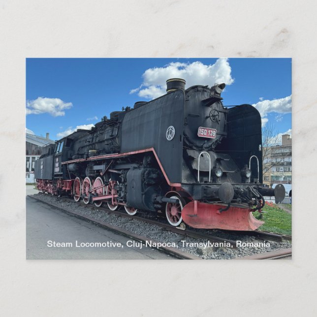 Cartes Pour Fêtes Annuelles Locomotive à vapeur, Cluj-Napoca, Roumanie, sur un (Devant)