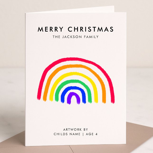 Cartes Pour Fêtes Annuelles L'oeuvre de votre enfant | Enfants dessinant Noël (Créateur téléchargé)