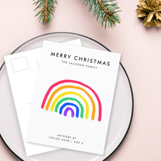 Cartes Pour Fêtes Annuelles L'oeuvre de votre enfant | Enfants dessinant Noël (Créateur téléchargé)