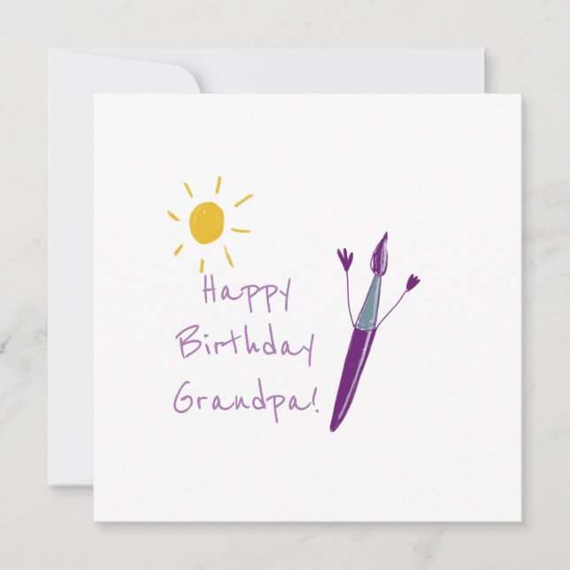 Cartes Pour Fêtes Annuelles L'oeuvre de votre enfant pour grand-père (Devant)