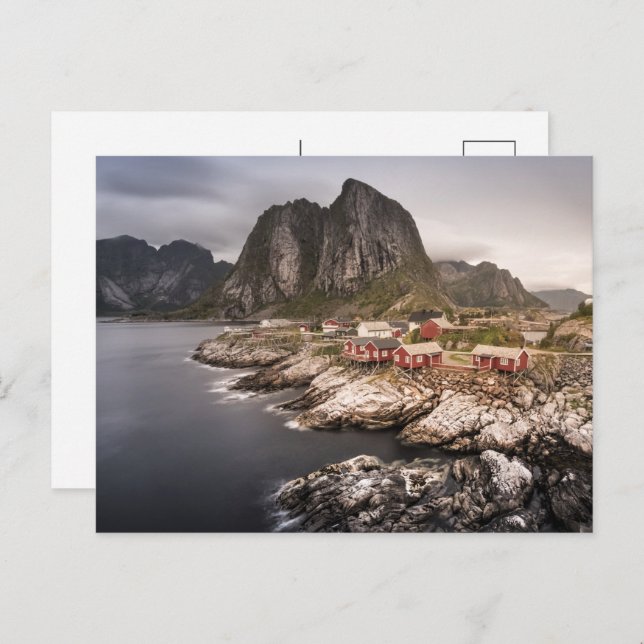Cartes Pour Fêtes Annuelles Lofoten Fishing Village Hamnoya (Devant / Derrière)