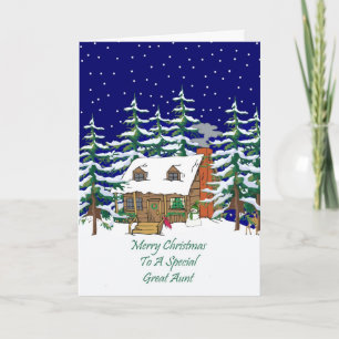 Cartes Pour Fêtes Annuelles Log Cabin Christmas Great Aunt