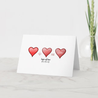 Cartes Pour Fêtes Annuelles Logique de l'amour un plus une Saint-Valentin