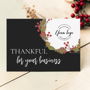 Cartes Pour Fêtes Annuelles Logo Action de grâce pour votre entreprise