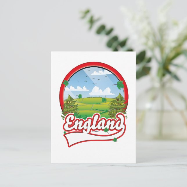 Cartes Pour Fêtes Annuelles Logo Angleterre Travel (Debout devant)