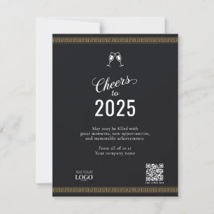 Cartes Pour Fêtes Annuelles Logo d'affaires élégant Code QR moderne 2025 Calen
