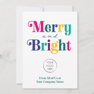 Cartes Pour Fêtes Annuelles Logo d'affaires Joyeux et brillants Noël de Noël d
