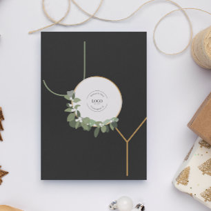 Cartes Pour Fêtes Annuelles Logo d'affaires Joyeux jours fériés Pas de photo J