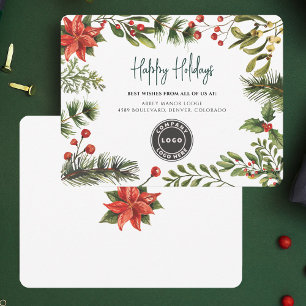 Cartes Pour Fêtes Annuelles Logo d'affaires Noël Vacances vertes