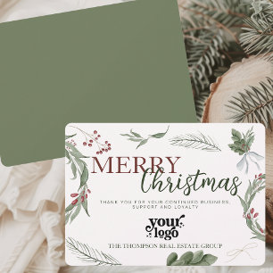 Cartes Pour Fêtes Annuelles Logo d'affaires Rustic Woodland Company Noël