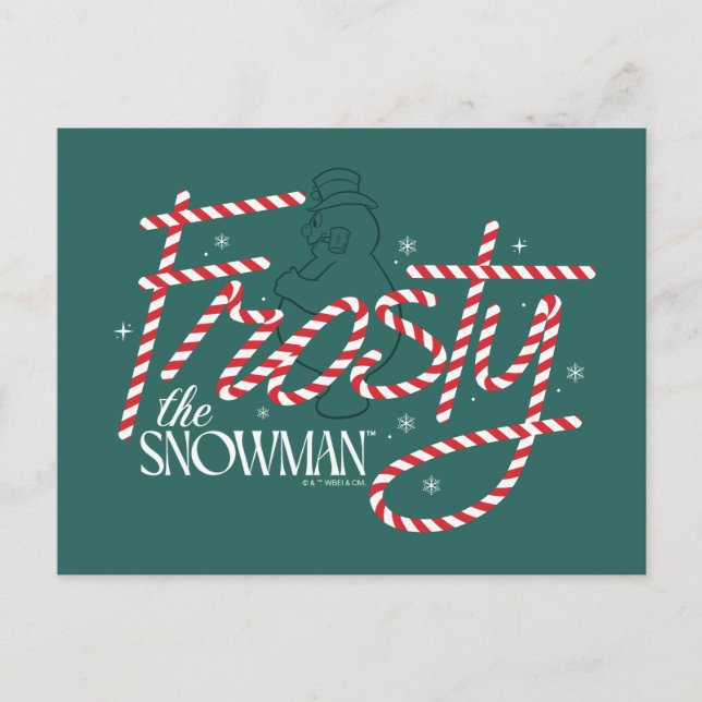 Cartes Pour Fêtes Annuelles Logo de bonbon de neige de Frosty (Devant)