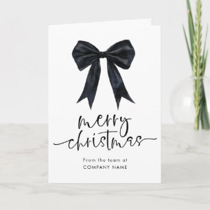 Cartes Pour Fêtes Annuelles Logo de code QR d'entreprise Black Bow Joyeux Noël