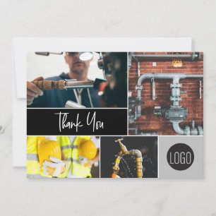 Cartes Pour Fêtes Annuelles Logo de collage photo personnalisée de l'entrepren