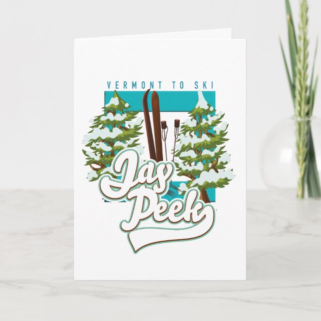 Cartes Pour Fêtes Annuelles Logo de Jay Peek Vermont (Devant)