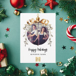 Cartes Pour Fêtes Annuelles Logo de la photo d'entreprise en or blanc de Noël<br><div class="desc">Cartes de Noël personnalisées pour les entreprises Célébrez la saison avec nos cartes de Noël modernes et sophistiquées pour les arrière - plans blancs, conçues spécialement pour les entreprises. Personnalisez avec la photo et le logo de votre entreprise encadrés dans un arbre de Noël doré, bauble pour un look festif...</div>