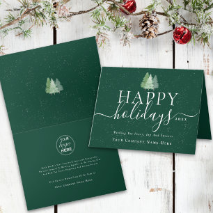 Cartes Pour Fêtes Annuelles Logo de la société des arbres de Noël d'entreprise
