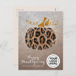 Cartes Pour Fêtes Annuelles Logo de l'entreprise Bon thanksgiving Leopard Citr