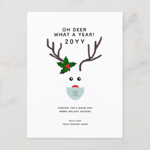 Cartes Pour Fêtes Annuelles Logo de l'entreprise Christmas Reindeer Aucun nom
