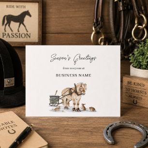 Cartes Pour Fêtes Annuelles Logo de l'entreprise de chevaux de ferme Noël