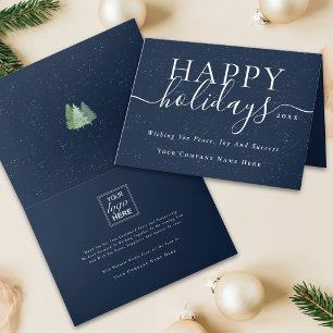 Cartes Pour Fêtes Annuelles Logo de l'entreprise de Noël moderne et corporativ