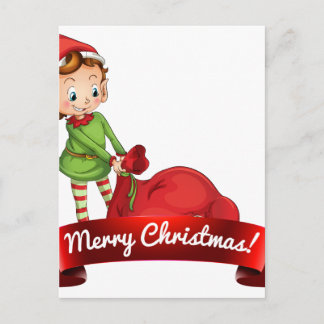 Cartes Pour Fêtes Annuelles Logo de Noël avec elfe