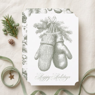 Cartes Pour Fêtes Annuelles Logo de Noël d'entreprise botanique hivernal vinta
