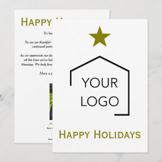Cartes Pour Fêtes Annuelles Logo de Noël pour l'immobilier Luxe Unique