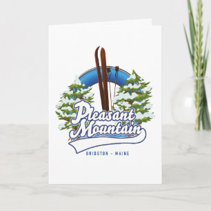 Cartes Pour Fêtes Annuelles Logo de Pleasant Mountain Ski Bridgton.