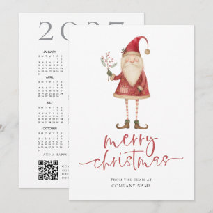 Cartes Pour Fêtes Annuelles logo de Santa Company Calendrier 2027 Joyeux Noël
