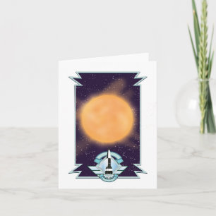 Cartes Pour Fêtes Annuelles Logo de science-fiction de style vintage des année