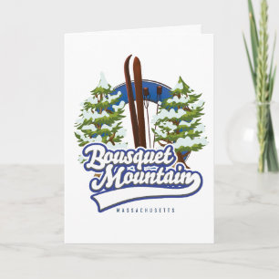 Cartes Pour Fêtes Annuelles Logo de ski de Bousquet Mountain Massachusetts