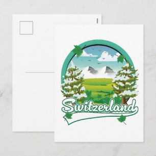 Cartes Pour Fêtes Annuelles logo de voyage rétro en Suisse