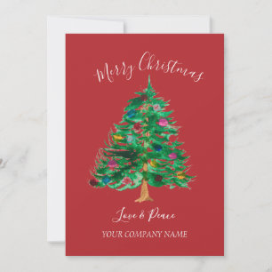 Cartes Pour Fêtes Annuelles Logo d'entreprise aquarelle Joyeux Noël