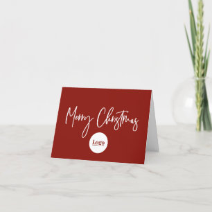Cartes Pour Fêtes Annuelles Logo d'entreprise de Noël moderne rouge et blanc s