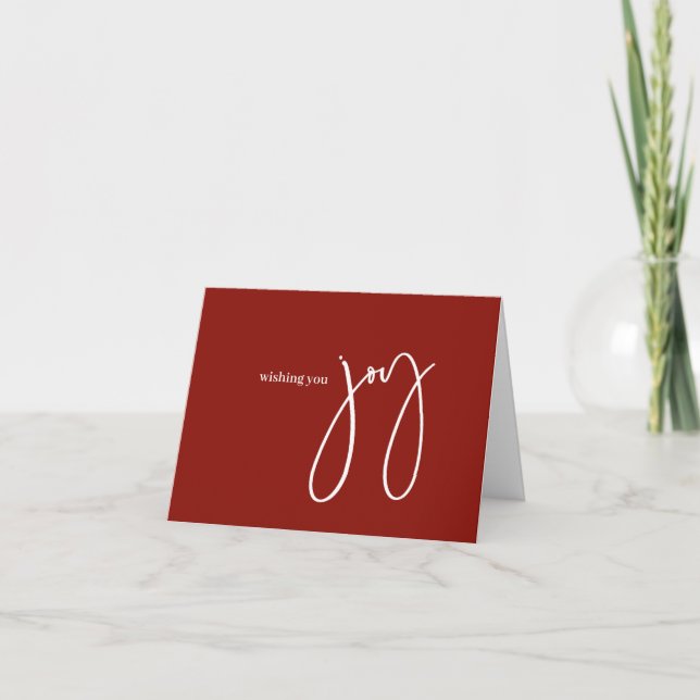 Cartes Pour Fêtes Annuelles Logo d'entreprise de Noël simple Rouge Blanc Scrip (Devant)