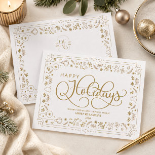 Cartes Pour Fêtes Annuelles Logo d'entreprise élégant moderne or script