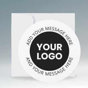 Cartes Pour Fêtes Annuelles Logo d'entreprise et texte modifiable blanc et noi