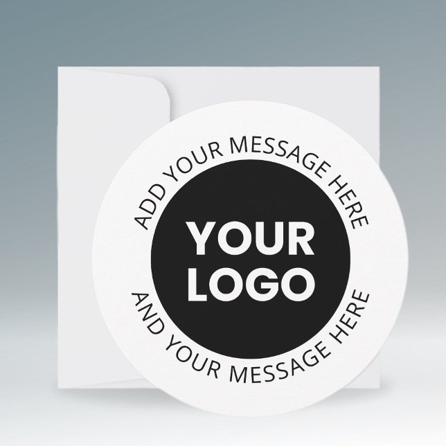 Cartes Pour Fêtes Annuelles Logo d'entreprise et texte modifiable blanc et noi (Créateur téléchargé)