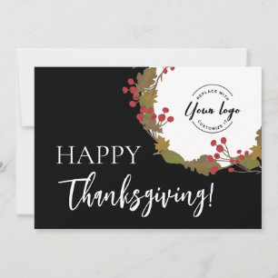 Cartes Pour Fêtes Annuelles Logo d'entreprise personnalisé bon thanksgiving