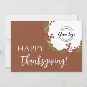 Cartes Pour Fêtes Annuelles Logo d'entreprise personnalisé Bon thanksgiving en