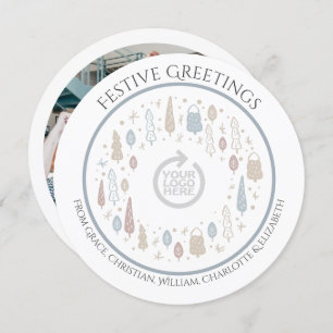 Cartes Pour Fêtes Annuelles Logo d'entreprise personnalisée de Noël